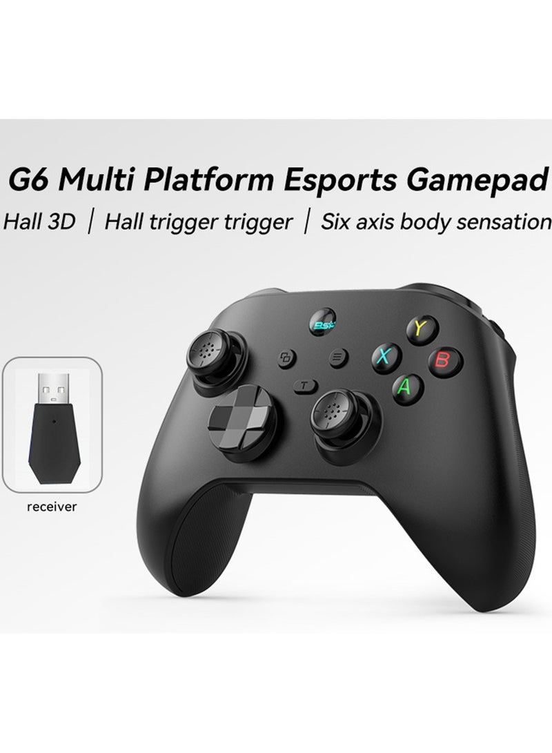 BSP Classic Gamepad BSP G6 Wireless Game Controller for Switch / PC / iOS / Android with 2.4G Receiver, Hall Joystick/Hall trigger, TURBO Continuous Transmission, Asymmetric Double Vibration Motor, 6-Axis Gyroscope, Programmable Back Buttons, Anti Slip Texture - Image 1