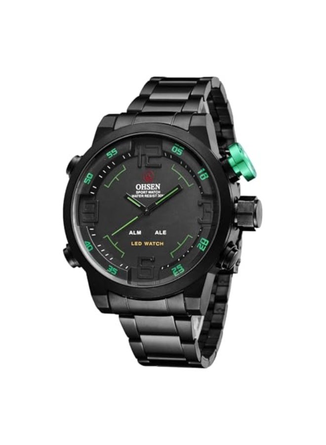 Men's Military Tactical Watch: LED Digital Analog Quartz Wrist Watch for Men Stainless Steel Strap Chronograph Alarm Waterproof Luminous Business Outdoor Sports Watches - Image 1