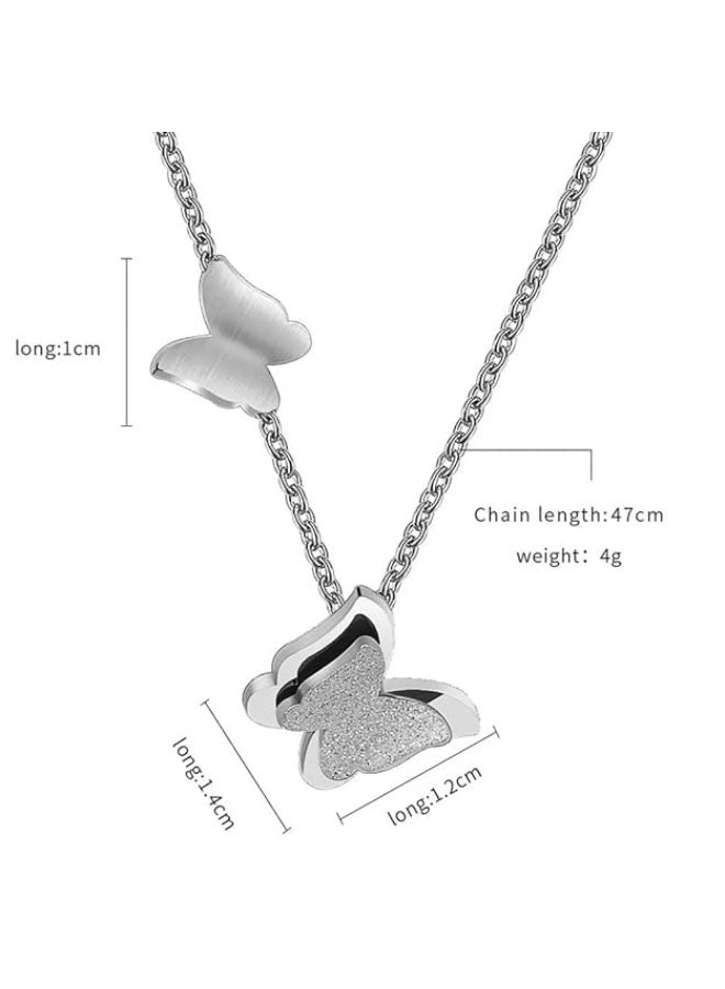 Fayrouz Jewellery Shiny European Butterfly Pendant Necklace with Stainless Steel Pendant Discover the beauty of our chains and elegant jewelry for girls and women from Fairuz Jewelry - Image 3