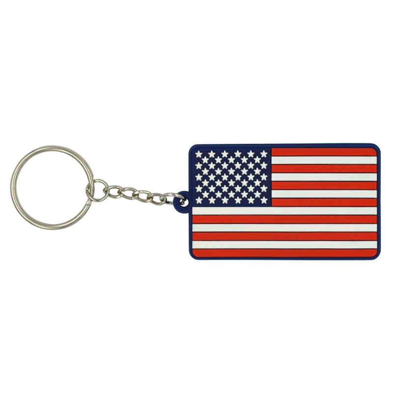 Great 1 Products American Flag Keychain with Key Ring - Soft PVC Rubber - Keys, Cars, Motorcycles, Backpacks, Luggage, and Gifts - EDC (Red White Blue) - Image 5