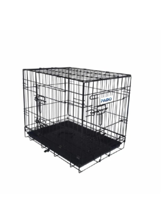 بادو قفص بادو مزدوج الأبواب للكلاب والقطط مع أرضية شبكية - 107.5 × 70.5 × 77.5 سم - Image 1