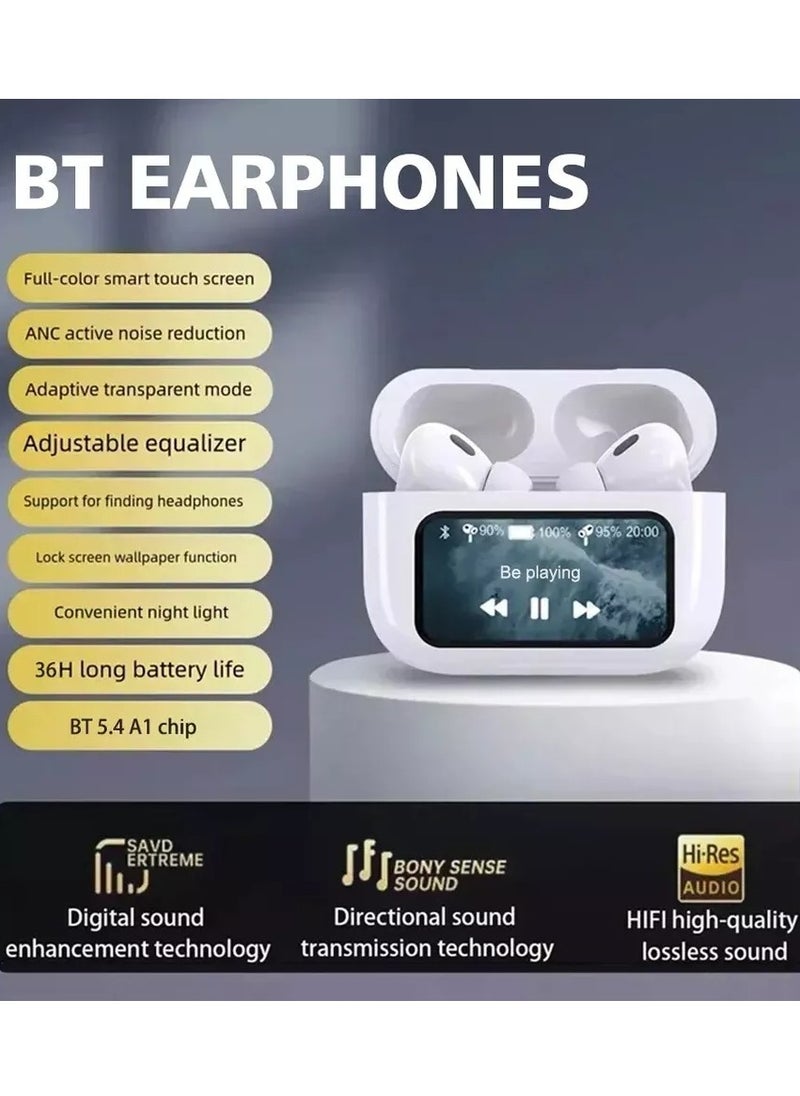 Rabos - ANC+ENC double noise reduction to Listen Touch Screen Control Earbuds Headphones 360 Stereo with Noise Cancellation - Image 1