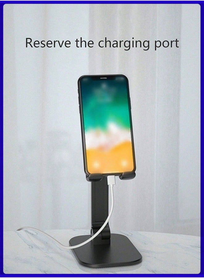 الفضاء الرقمي حامل هاتف مكتبي قابل للطي وحامل لوحي باللون الأسود - Image 5