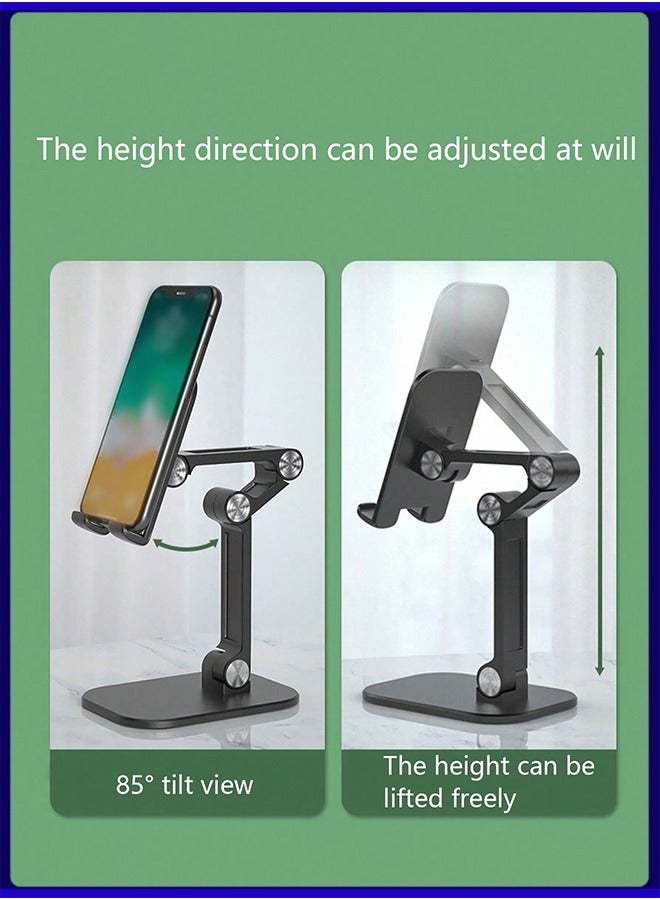 الفضاء الرقمي حامل هاتف مكتبي قابل للطي وحامل لوحي باللون الأسود - Image 4