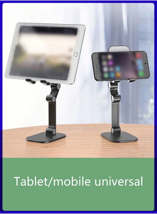 الفضاء الرقمي حامل هاتف مكتبي قابل للطي وحامل لوحي باللون الأسود - Image 3