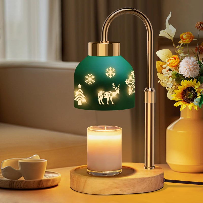 Loowoko مصباح تسخين الشموع لووكو هدايا تدفئة المنزل لتزيين المنزل الجديد مع تحكم في السطوع وموقد شمع مع مؤقت و2 لمبة هدية للنساء