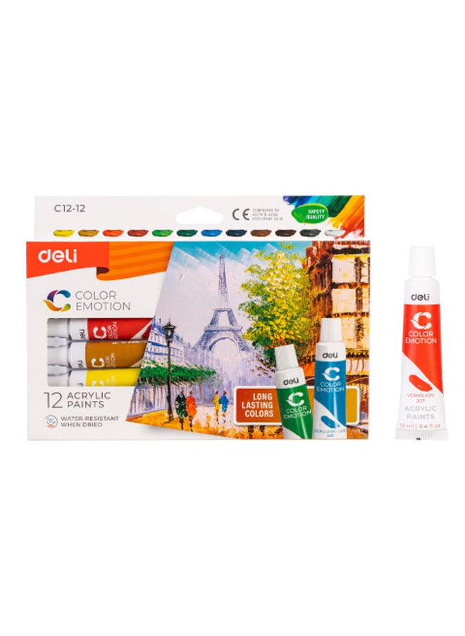 Deli 12 Tube Acrylic Colors
_x000D_
_x000D_
_x000D_  - Image 1