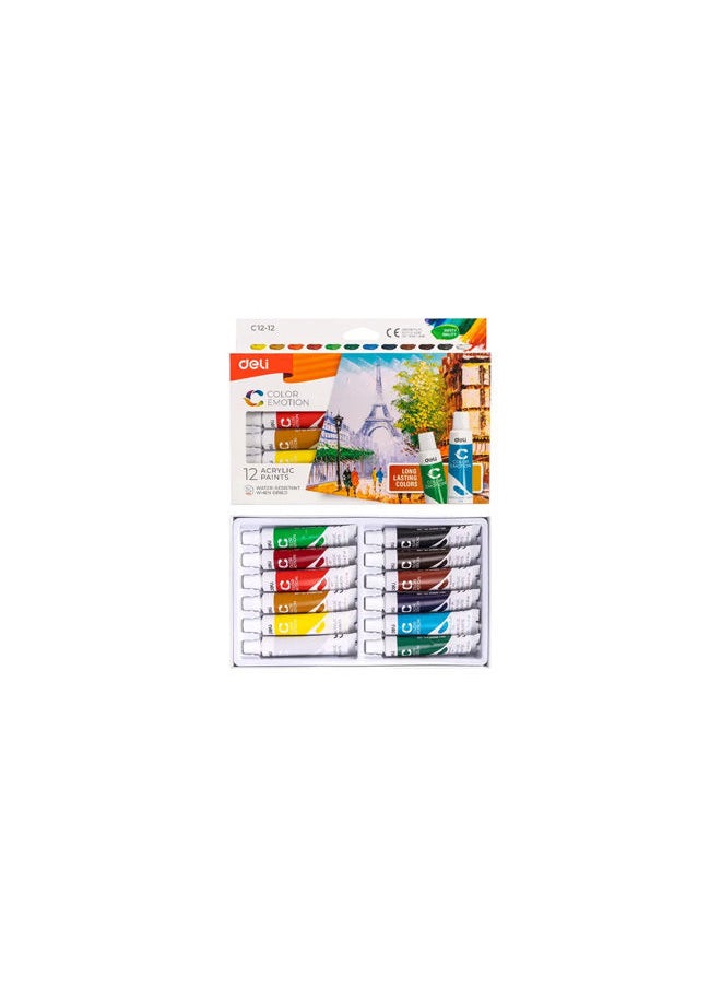 Deli 12 Tube Acrylic Colors
_x000D_
_x000D_
_x000D_  - Image 2