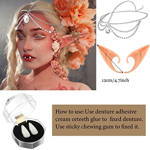 Jadive 5 Pcs Women Elf Renaissance Medieval Dress Traditional Irish Fairy Viking Costume Elf Ear for Halloween Cosplay Party(X-Small,Brown, Khaki) - Image 4