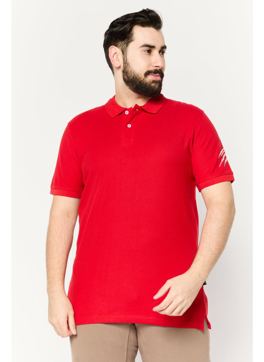 Plein Sport - Men Sportswear Fit Short Sleeve Outdoor Polo, Red - Image 1