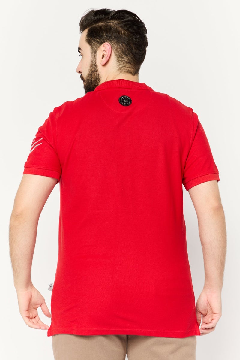 PHILIPP PLEIN Plein Sport Men Sportswear Fit Short Sleeve Outdoor Polo, Red - Image 4