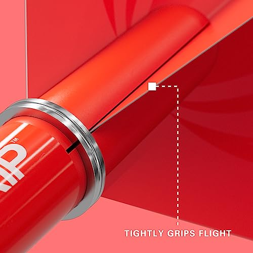 Target Darts Pro Grip Shafts – Set of 9 | Red, Medium-48mm | Dart Stems, Professional Darts Accessories, 2BA Shaft Multipack with Rings - Image 3