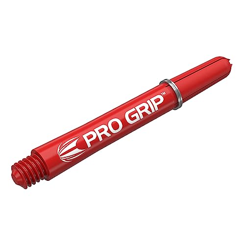 Target Darts Pro Grip Shafts – Set of 9 | Red, Medium-48mm | Dart Stems, Professional Darts Accessories, 2BA Shaft Multipack with Rings - Image 2