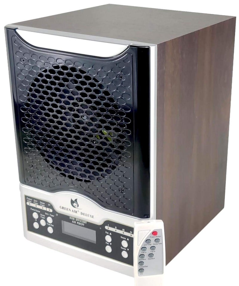 منقي الهواء Green Air Pro Deluxe مع فلتر HEPA ومكافحة الروائح بصفحتين ومولد أوزون