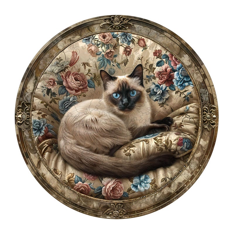 Purdicra Wooden Puzzles for Adults Vintage Siamese Cat Wooden Jigsaw Puzzle Unique Animal Shaped Wood Puzzles Adult Christmas Birthday Gifts for FriendsFamily Home Decor 114 114in 200pcs - Image 3