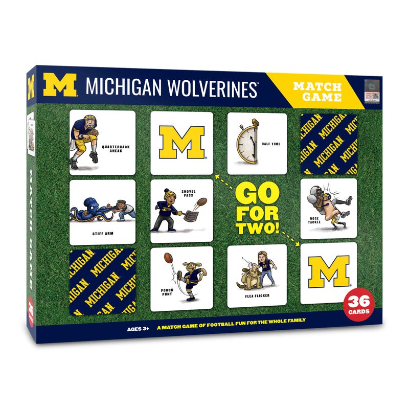 YouTheFan NCAA Michigan Wolverines Licensed Memory Match Game Medium