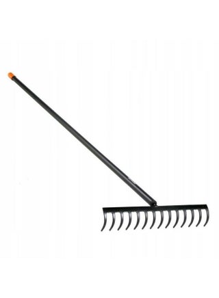 Metal Garden Rake Long Handle Garden Tool Black