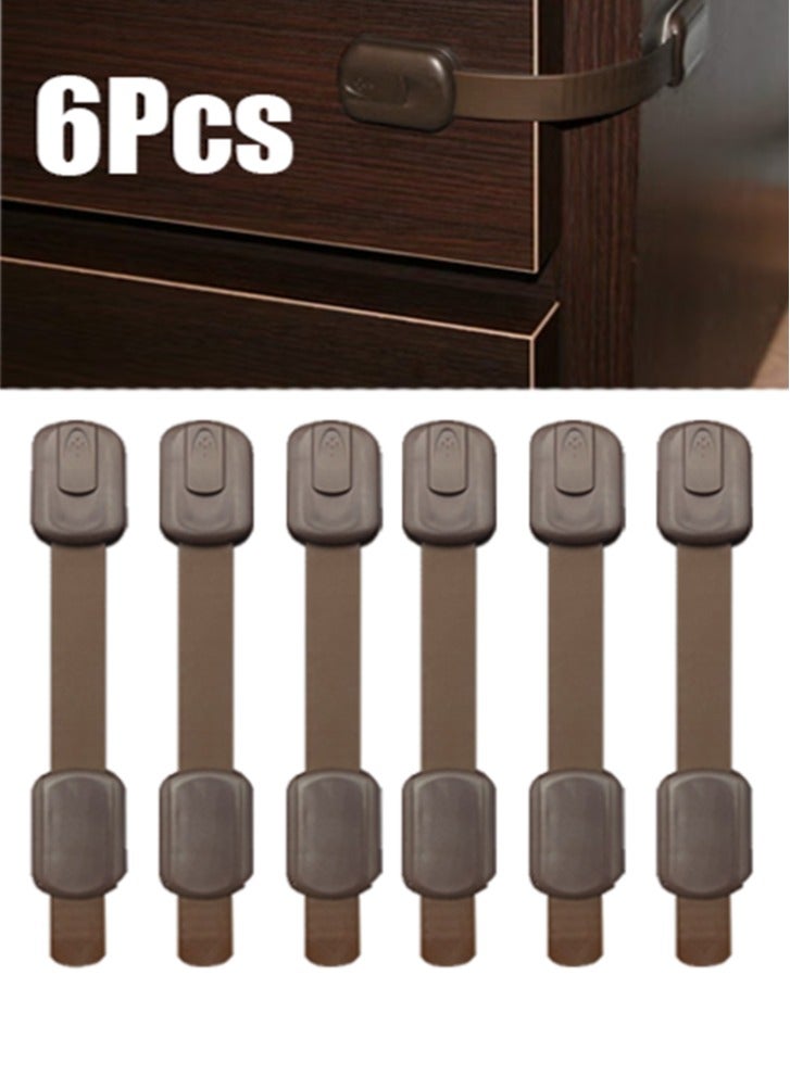 وينر أقفال خزائن أمان للأطفال - مزاليج أمان للأطفال لأبواب الأدراج والخزائن والخزانات والفرن والثلاجة - أحزمة أمان قابلة للتعديل للأطفال (عبوة من 6 قطع) - Image 1