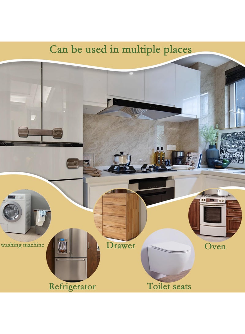 وينر أقفال خزائن أمان للأطفال - مزاليج أمان للأطفال لأبواب الأدراج والخزائن والخزانات والفرن والثلاجة - أحزمة أمان قابلة للتعديل للأطفال (عبوة من 6 قطع) - Image 3