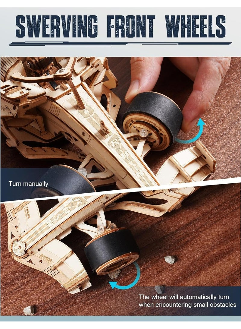 ROKR Racing Car 3D Wooden Puzzle LK505 Premium 3D Puzzle Building Kits for Adults & Teens - Decorative Home Décor, Ramadan & Holiday Gift (Eid and Birthday) for Puzzle Enthusiasts, Stress Relief STEM Project - Image 5