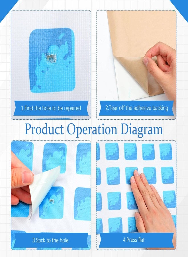 Pushglossy Pool Patch Repair Kit 8 x 39 Inch Self Adhesive Swimming Safety Cover Patch Kit Pool Cover Repair for Inground (Blue and White,2 Rolls) - Image 3