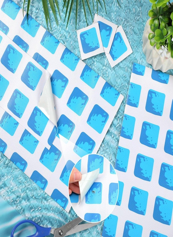 Pushglossy Pool Patch Repair Kit 8 x 39 Inch Self Adhesive Swimming Safety Cover Patch Kit Pool Cover Repair for Inground (Blue and White,2 Rolls) - Image 5