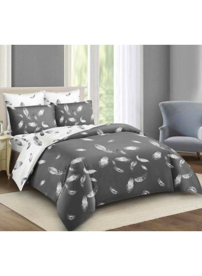 طقم سرير ملكي فاخر (6 قطع) – غطاء لحاف ناعم وقابل للتنفس 220x240 سم من القطن