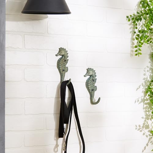 Zingz & Thingz Decorative Cast Iron Animal Wall Hook Collection, 6.5x1x2.5, Seahorse, 2 Count - Image 4