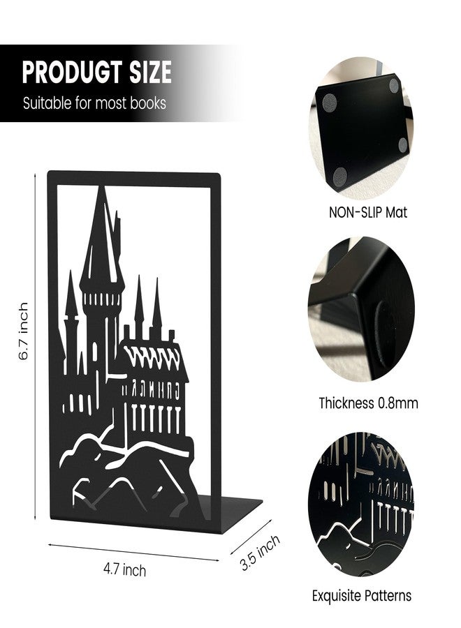 Smallan Metal Bookends for Shelves Room Decorative, Creative Dragon Bookends Heavy Duty Study Bookends Stoppers Holder Stand for Desk Shelf Office, H&P Book Ends to Support Books (Dragon Castle, 1 Pair) - Image 4