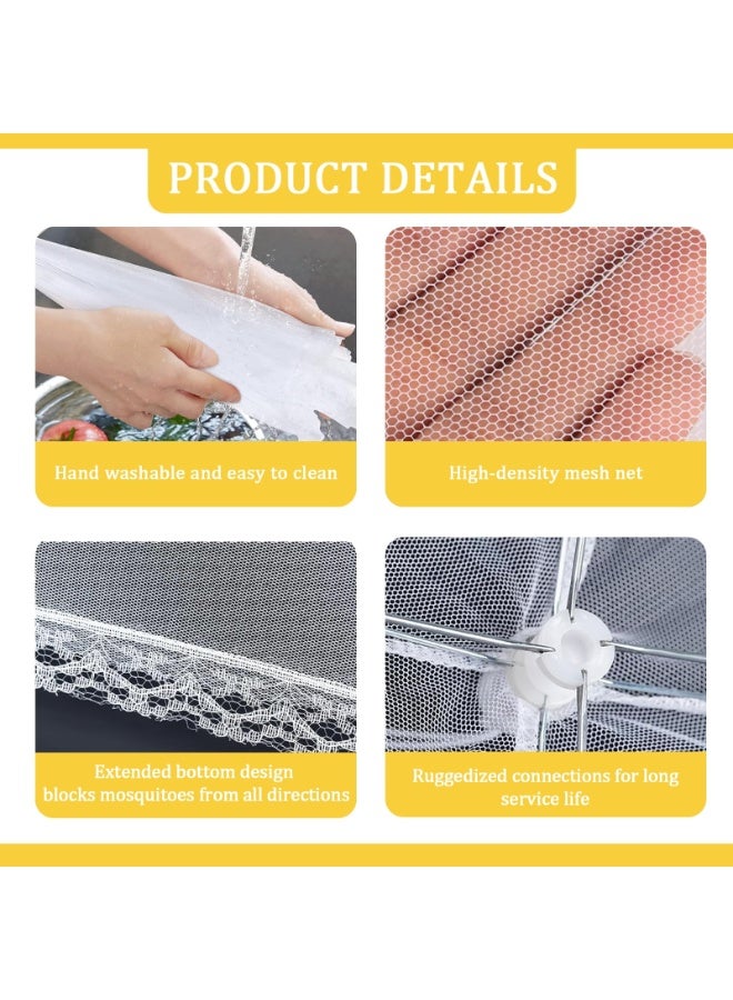 SUNSAR 3 Pcs Food Cover Mesh Tent Collapsible Umbrella Pop Up, Mesh Pop Up Food Lid, 12 Inch Food Storage Protector Collapsible Dome, Outdoor Cake Dome, Screen Tent, Party Picnic, BBQ, Isolation Fly Mosquito Guard, Reusable and Foldable - Image 4