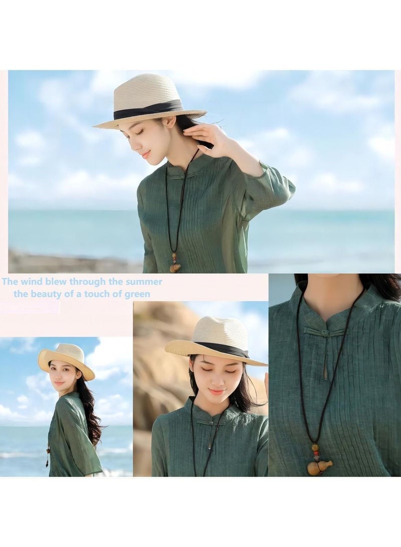 NIBEMINENT New style stand collar button cotton linen long dress solid color female retro casual Robe for Women and Girl  - Image 4