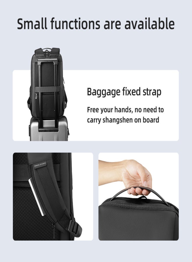 MARK RYDEN Multi-function Backpack Multi-layer Pockets Independent Laptop Interlayer USB Interface Waterproof Business Trip Backpack for Men - Image 2