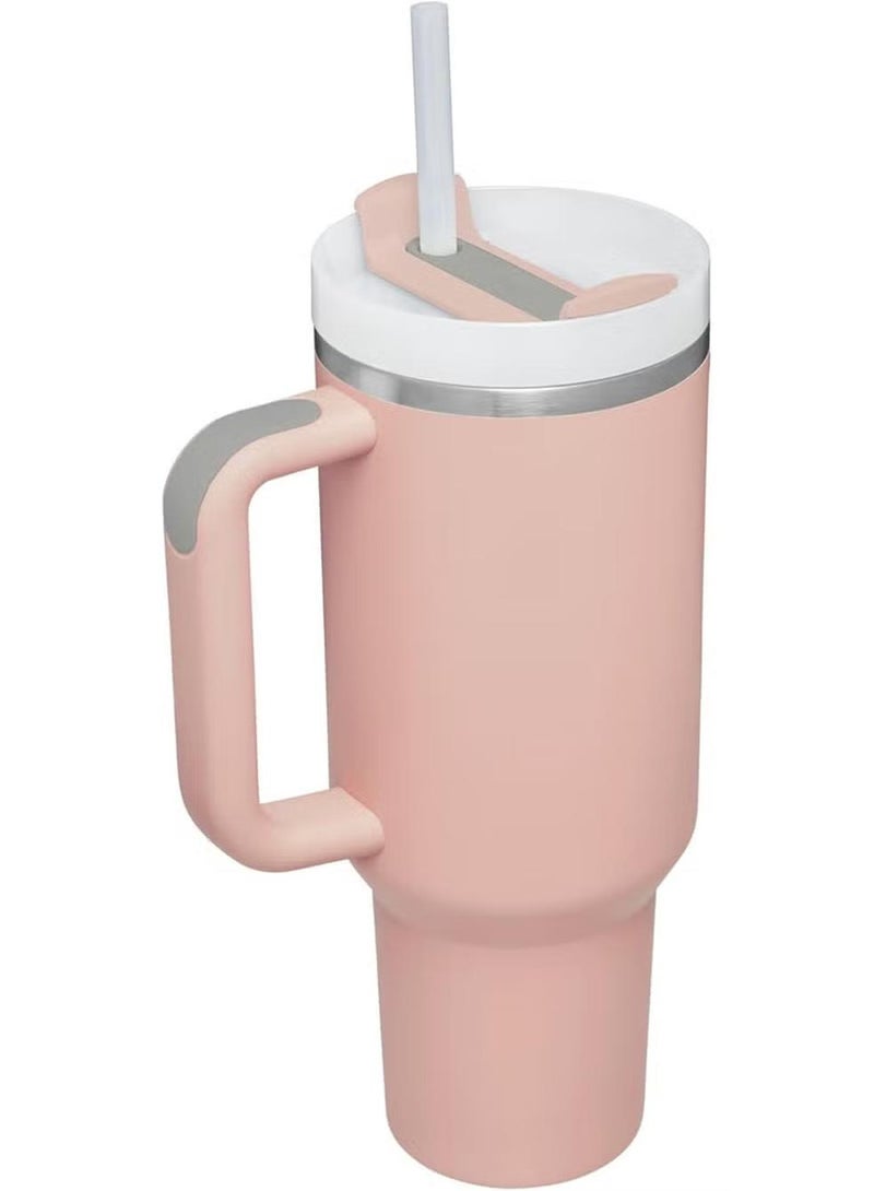 ستانلي مج ستانلي كوينشر H2.0 الأصلي 40 أونصة - لون سيموني (خوخي) | كوب ستانلي حراري ستانلس ستيل | مج استانلي المطور فلو ستيت بمقبض وشاليموه | مج حراري يحفظ البرودة لـ 11 ساعة والمثلجات لـ يومين - Image 1