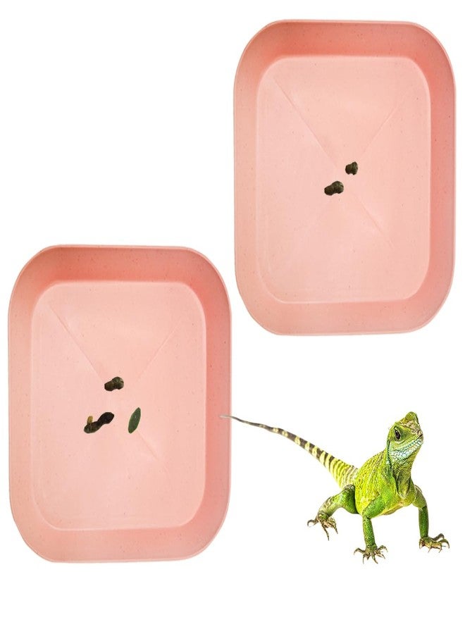 MAGNEECH 2 Pcs Leopard Gecko Potty Pad,Crested Gecko Potty Latrine，Leopard Gecko Tray，Reptile Litter Box，Portable Gecko Tank Accessories (Pink) - Image 1