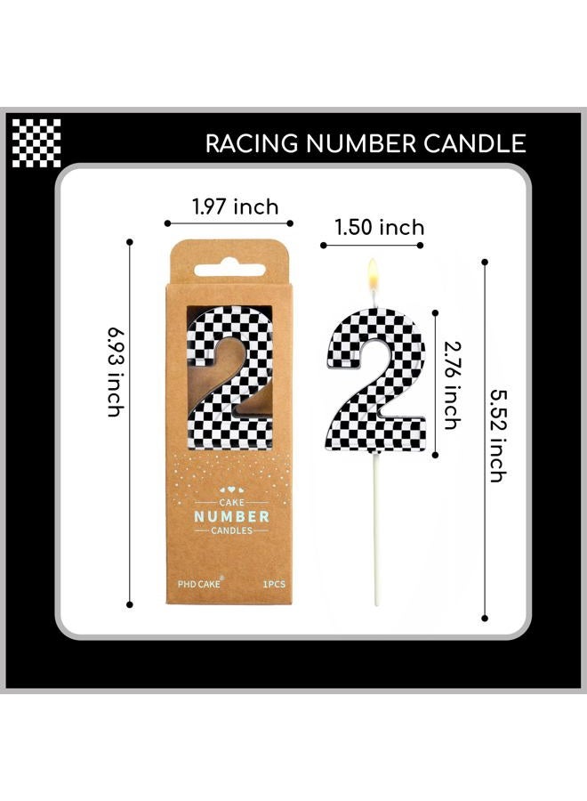 PHD CAKE 2.76 Inch Number 2 Racing Birthday Candles, Cool Racing Themed Number Candles, Cake Number Candles, Party Celebration, Style Candle - Image 3