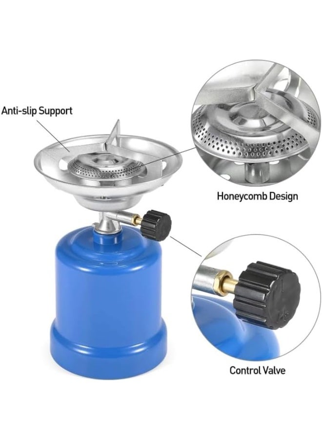 KOVAR Portable Camping Gas Stove, Stainless Steel Burner with Blue Propane Tank - Image 3