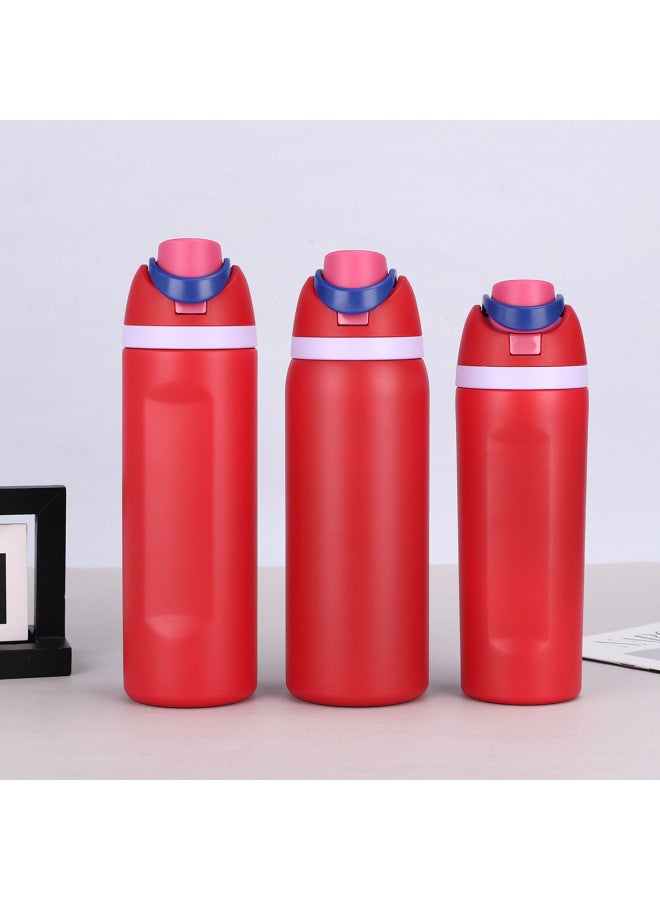 Double Drink Sports Kettle Leak Proof Sealed Bounce Fruit Cup Large Capacity 304 Stainless Steel Insulation Water Cup