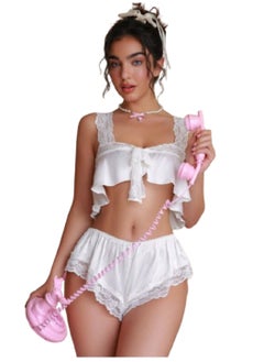 Ward Women's Pajama Short with Lace Trim on the Edges 