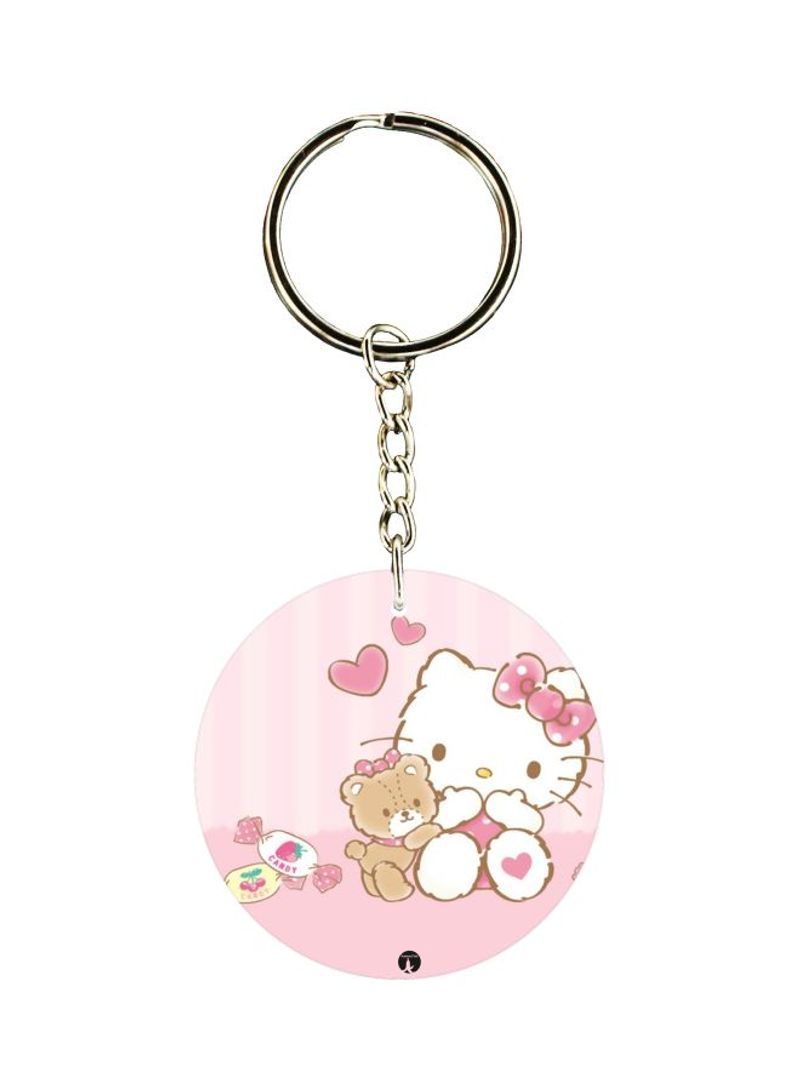Kitty Designed Dual Sided Keychain
