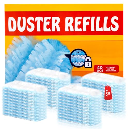 Ftutom 40 Count Electrostatic Duster Refills Replacement Head for Swiffer Dusters Unscented Disposable Dusters for Cleaning Home Blinds Fans Corners Only Duster - Image 1
