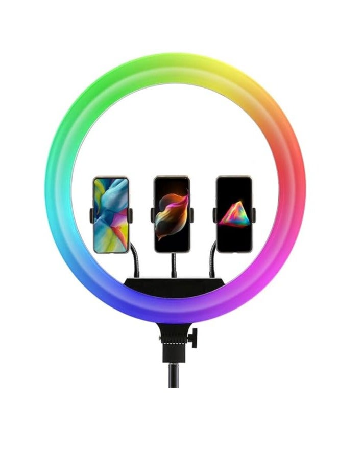 MJ Portable MJ45 RGB Desktop SoftThree Mobile Holder &  Stand for Making YouTube Insta Reels Makeup Videos - Image 3