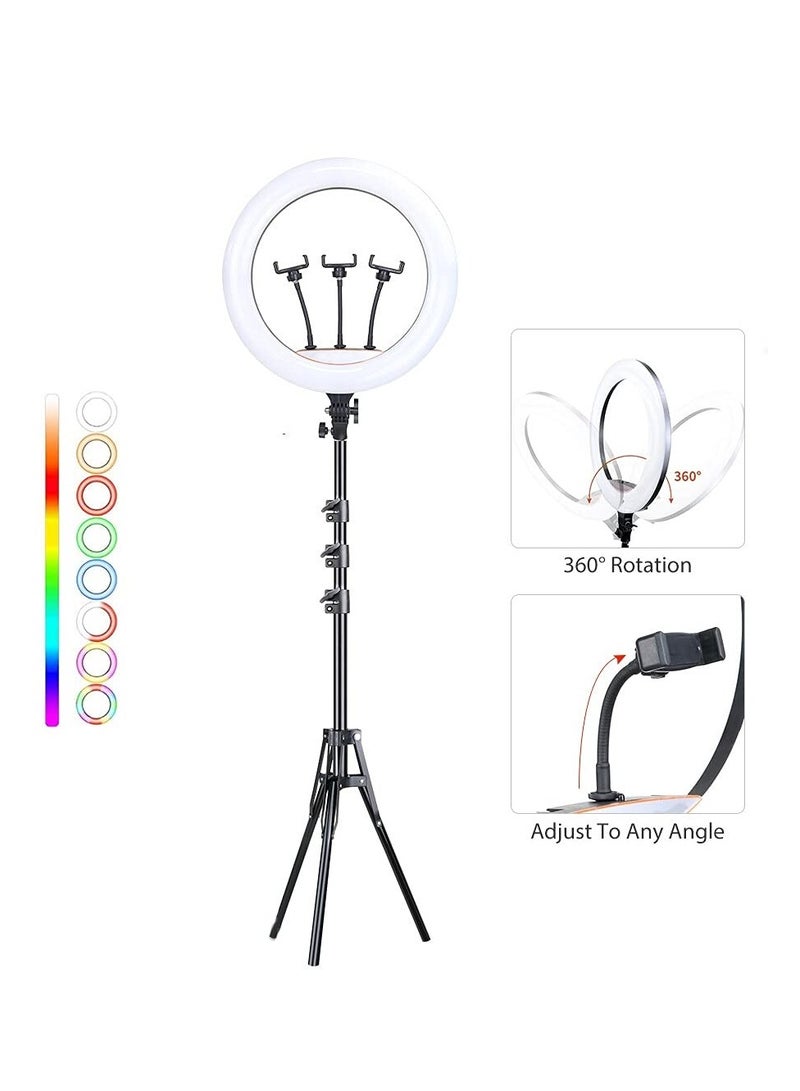 MJ Portable MJ45 RGB Desktop SoftThree Mobile Holder &  Stand for Making YouTube Insta Reels Makeup Videos - Image 2