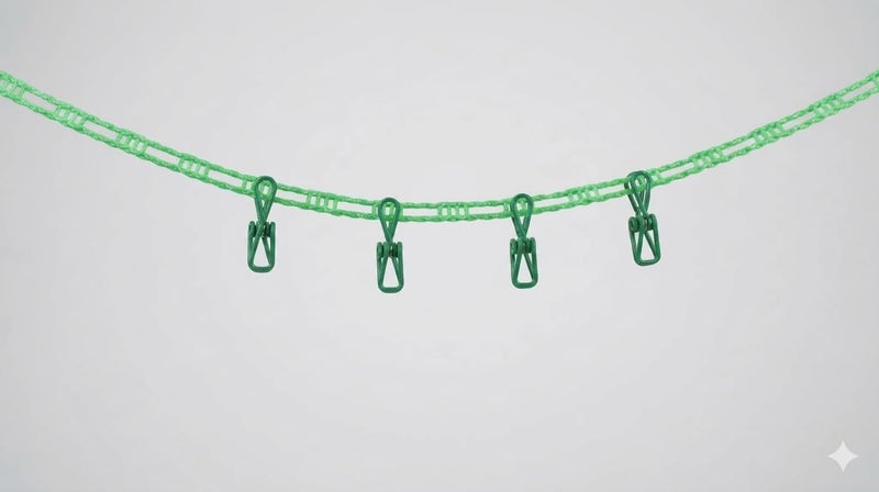 FWM 3m Windproof Travel Clothesline with 8 Clips | Portable Non-Slip Fence-Style Clothes Drying Rope for Outdoor Camping, Cruise, and Home | Random Color (1 Pc) - Image 4