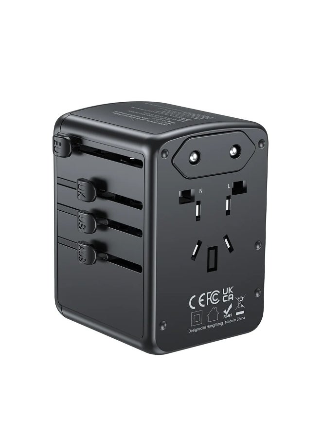 UNITEK Universal Travel Adapter PD 35W, Fast Charging GaN Universal Charger Adapter with 2 USB-C & 3 USB-A Ports, International Plug Converter Worldwide Travel Charger All in One for EU US UK AUS  - Image 4
