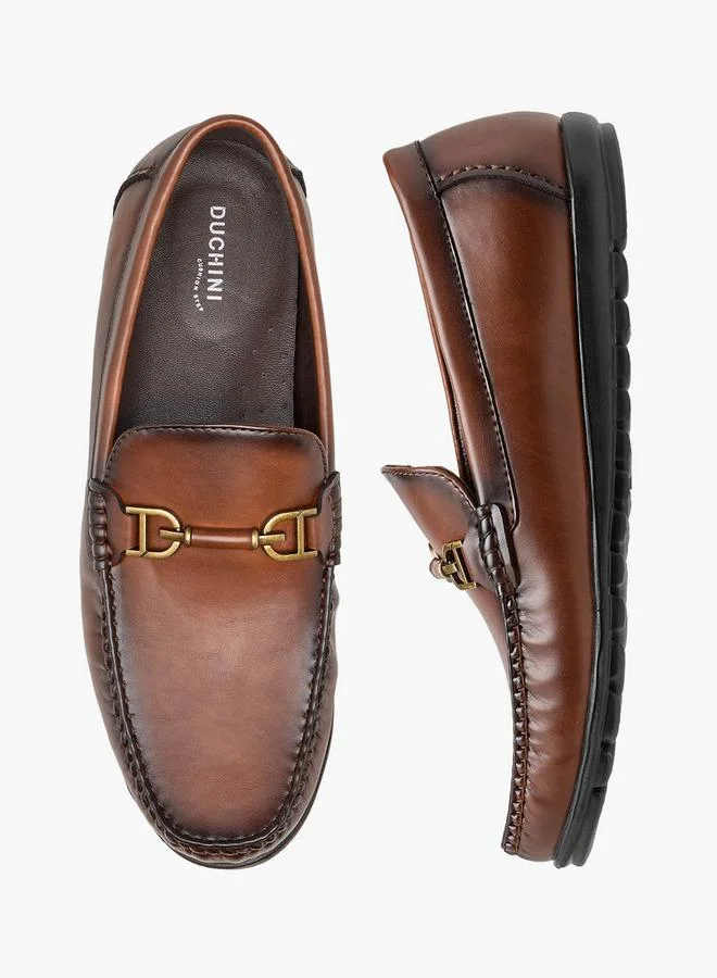 DUCHINI BROWN Men Metal Accent Slip-On Moccasins for Men | Best Price UAE
