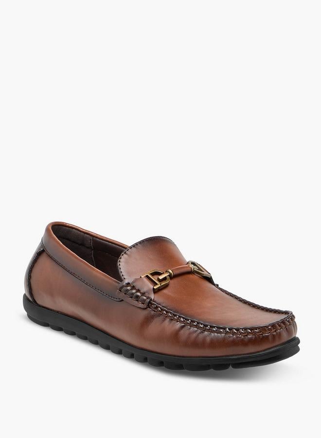 DUCHINI Men Metal Accent Slip-On Moccasins - Image 2