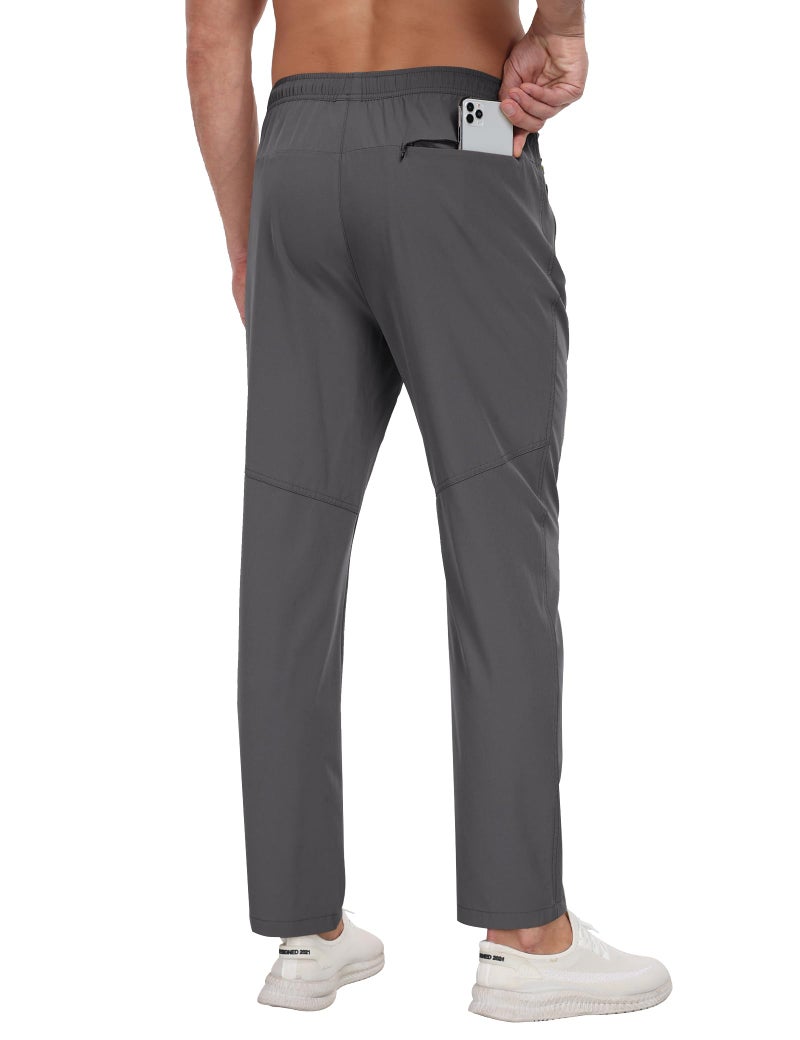 Zoofly Sweatpants for Men Lightweight Running Pants Elastic Waist Gym Pants for Workout Track Athletic with Water Resistant Drack Grey XL - Image 3