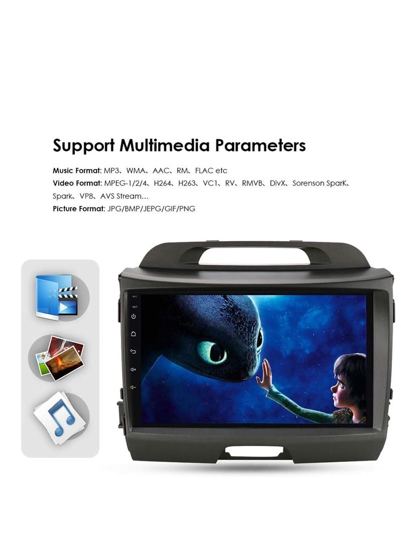 Android Car Stereo for Kia Sportage 2010 To 2016 2GB RAM 32GB ROM Support Apple Carplay, Mirror-Link Wi-Fi BT, Radio GPS Navigation, 9 Inch IPS Touch Screen with Backup Camera Included - Image 4