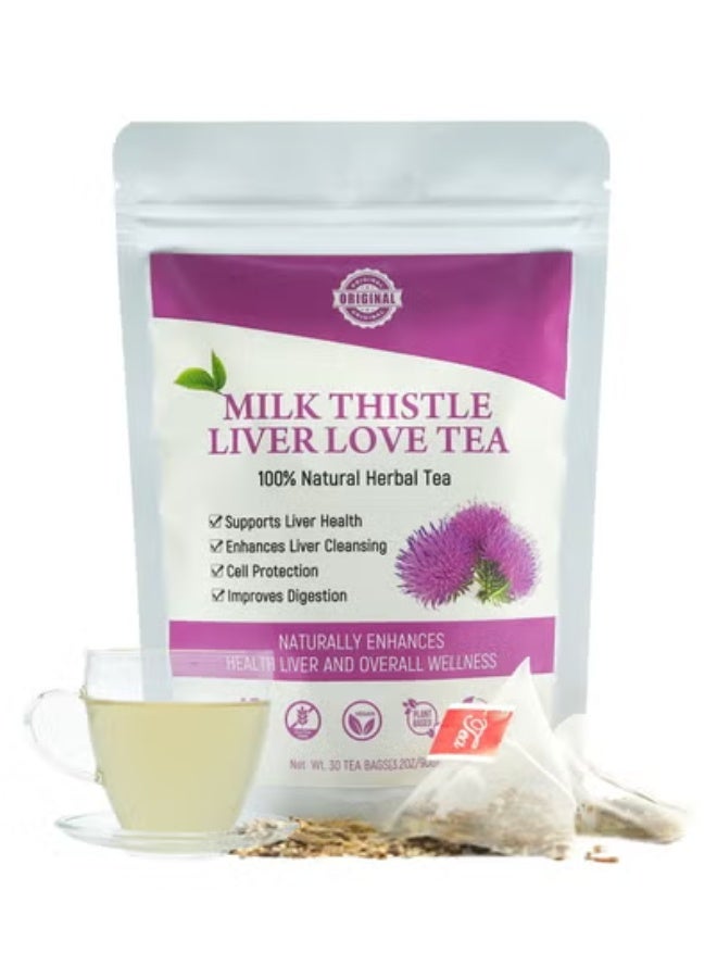 Original 100% Natural Herbal Tea Supports Liver Health, Promotes Liver Cleansing, Protects Liver Cells, and Improves Digestion (3g x 30 Tea Bags)  - Image 1