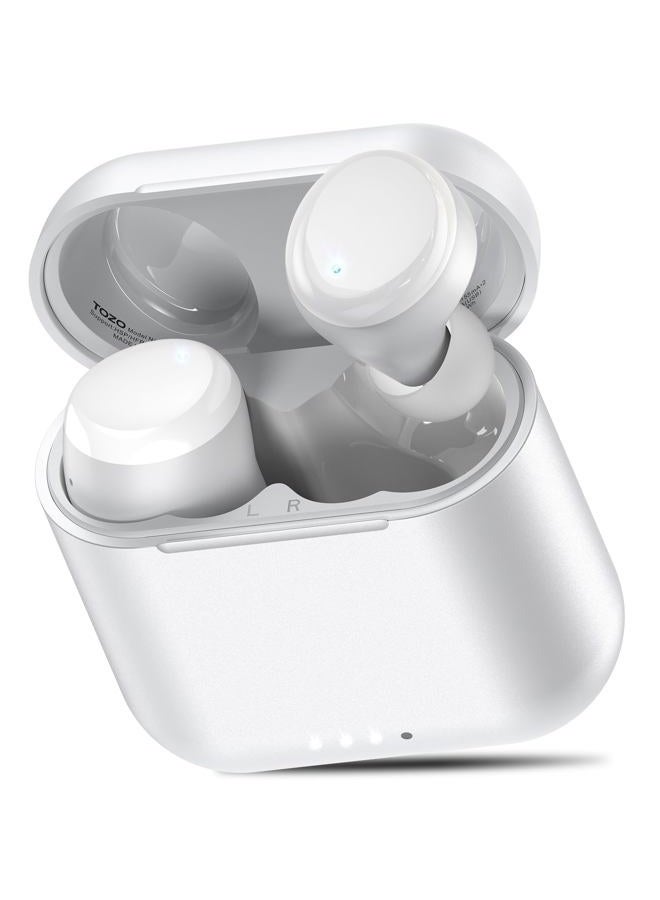TOZO سماعات أذن لاسلكية T6 بلوتوث 5.3، تصميم مريح داخل الأذن، 50 ساعة من وقت التشغيل مع علبة شحن لاسلكية، تطبيق EQ قابل للتخصيص، مقاومة للماء IPX8، نسخة محدثة جديدة - Image 1